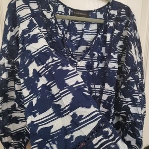 Lane Bryant 22W/24W Peasant Style Top with an Exclusive print made in Indonesia.